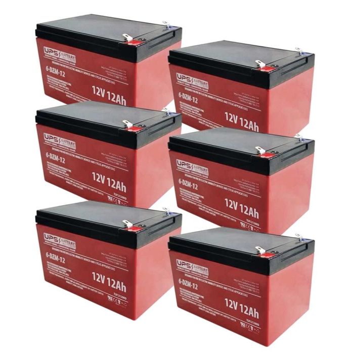 6-DZM-12 - 72V 12Ah - Deep cycle 72V 12Ah mobility battery set