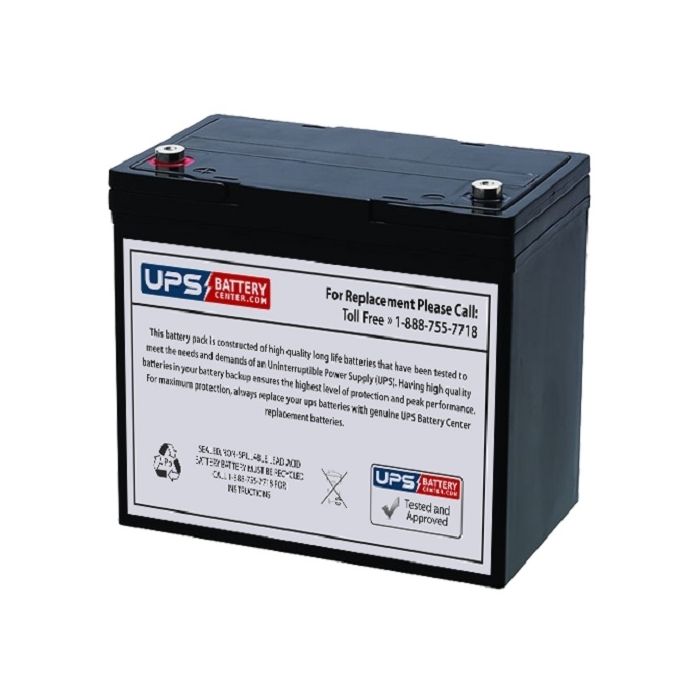 Apex APX12-55 12V 55Ah Replacement Battery with Insert Terminals