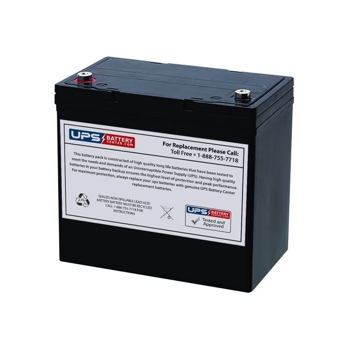 Canbat 12V 55Ah CHR55-12 Replacement Battery with F11 Terminals