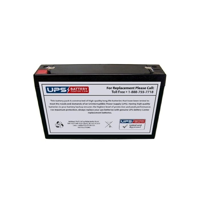 CCB Industrial 6V 8Ah 6MD-8.0 Battery with F1 Terminals