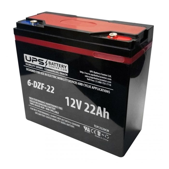 Chilwee 12V 22Ah 6-DZF-22 Deep Cycle Mobility Replacement Battery