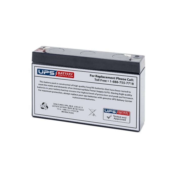 Chloride 6V 7Ah 100-001-134 Battery with F1 Terminals