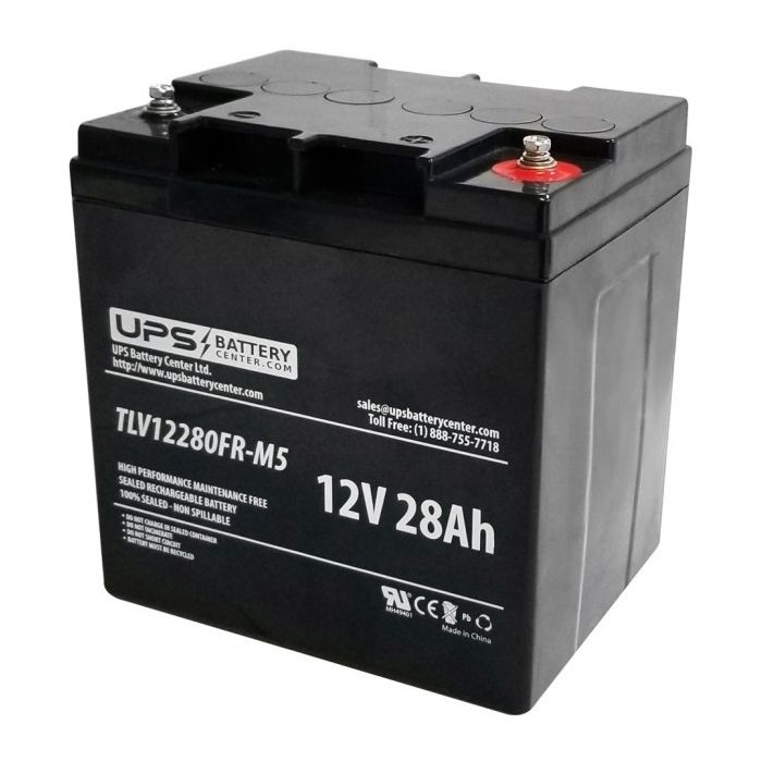 CSB 12V 28Ah HRL12100W Replacement Battery with M5 Terminals