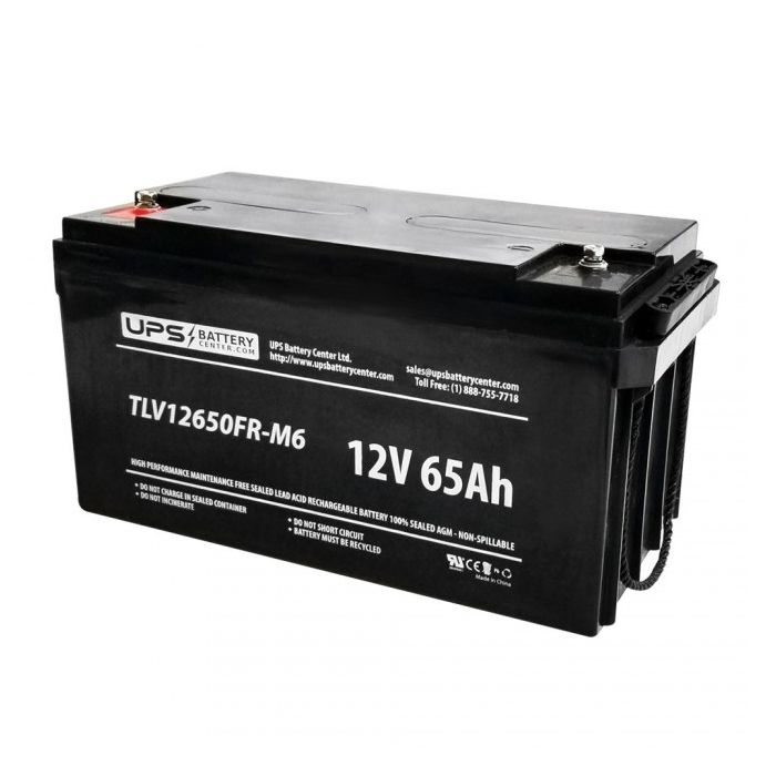 CTM 12V 65Ah CT65-12 Replacement Battery with M6 Terminals