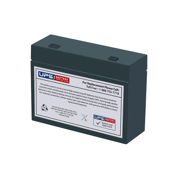 DataLex 12V 6Ah NP6-12R Battery with +F2 -F1 Recessed Terminals