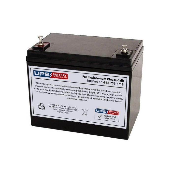 Delta DT 1275 12V 75Ah Replacement Battery with M6 Terminals