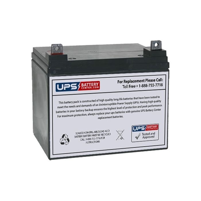 DET Power 12V 33Ah SM12V33Ah Replacement Battery with NB Terminals