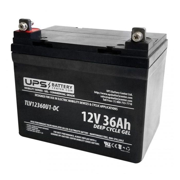 DET Power SM12V36Ah 12V 36Ah Replacement Battery with NB Terminals