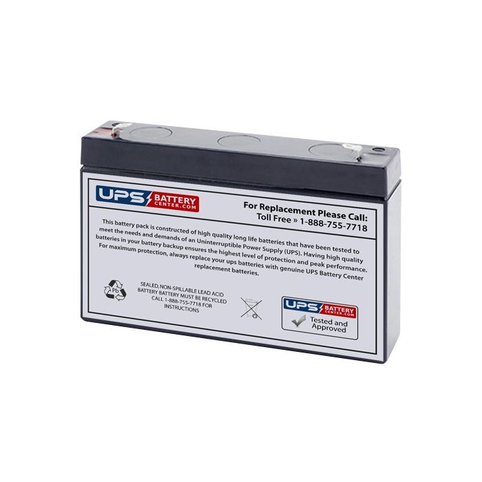 Duracell 6V 7.2Ah DURA6-7.2F Battery with F1 Terminals