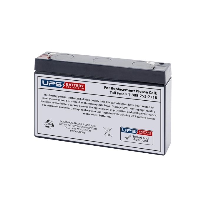 EaglePicher HE6V7.7 6V 7.7Ah Replacement Battery with F1 Terminals