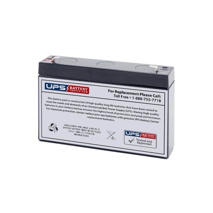 EMERGI-LITE 6V 7Ah M9 Battery with F1 Terminals