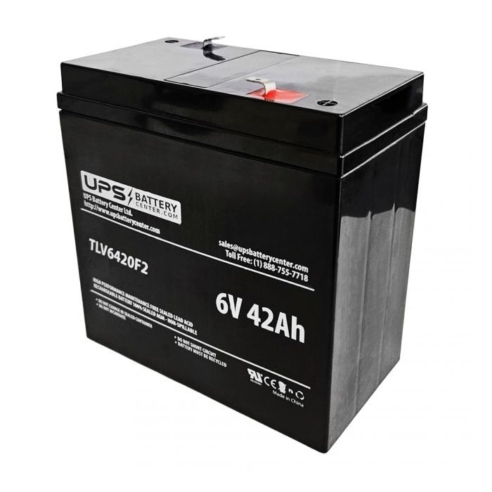 Enerwatt WP42-6 6V 42Ah Replacement Battery with F2 Terminals