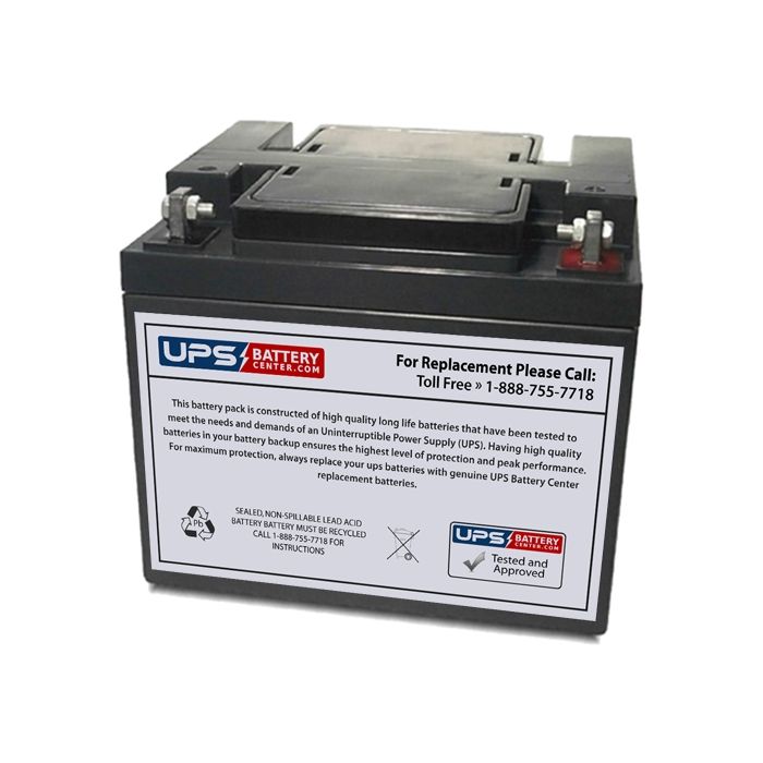 GS Portalac 12V 45Ah PE12V40 Battery with F6 - Nut & Bolt Terminals