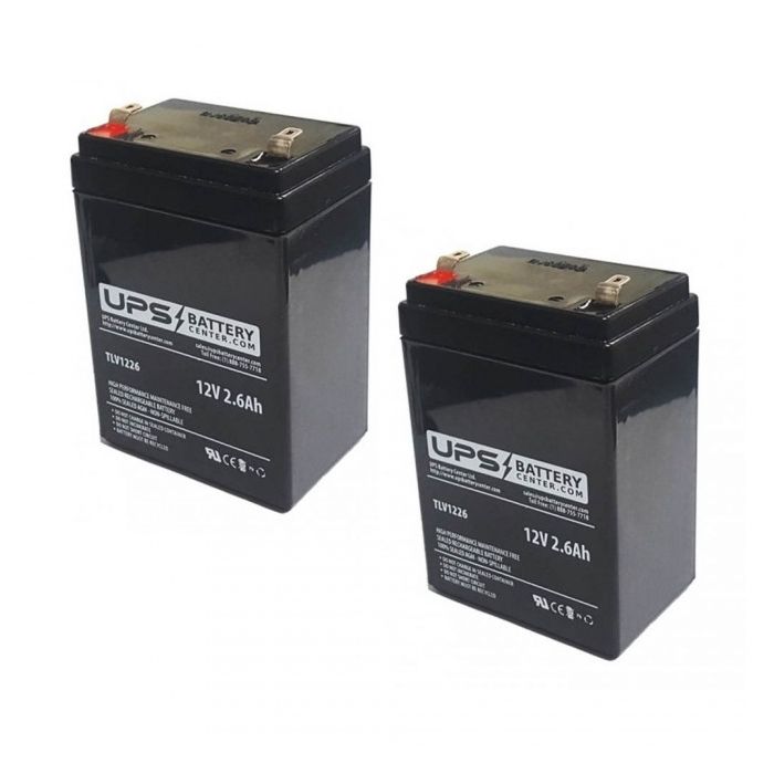 Handicare 1100 Straight Stairlift Replacement Batteries - Set of 2x 12V 2.6Ah