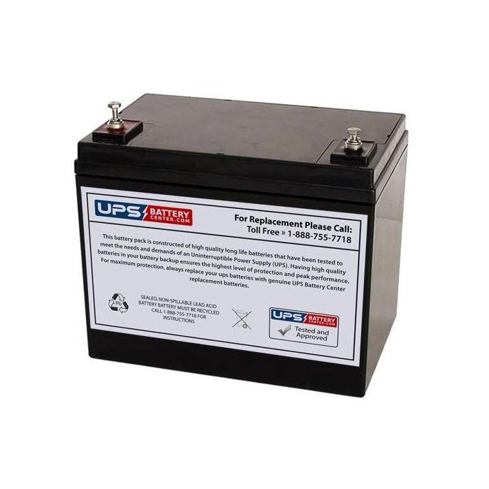 IBT 12V 75Ah BT75-12GEL Battery with M6 Insert Terminals