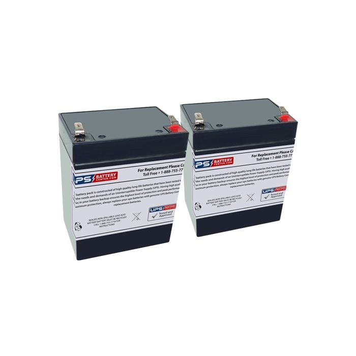 Invacare Reliant RPL450-2 Patient Lift Replacement Battery Set with F1 Terminals - Right Side Positive