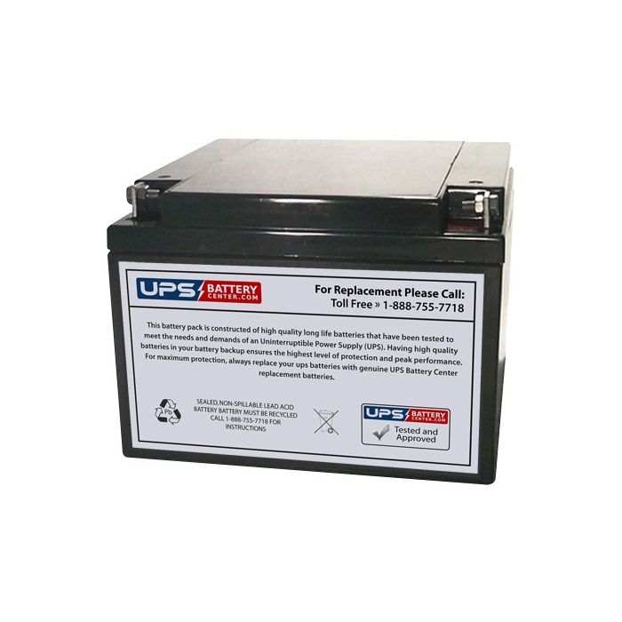 LCB 12V 28Ah EV28-12 Battery with F3 - Nut & Bolt Terminals
