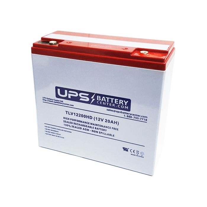 TLV12200HD - 12V 20Ah Deep Cycle Sealed Lead Acid Battery with M5 Insert Terminals for Cyclic Applications