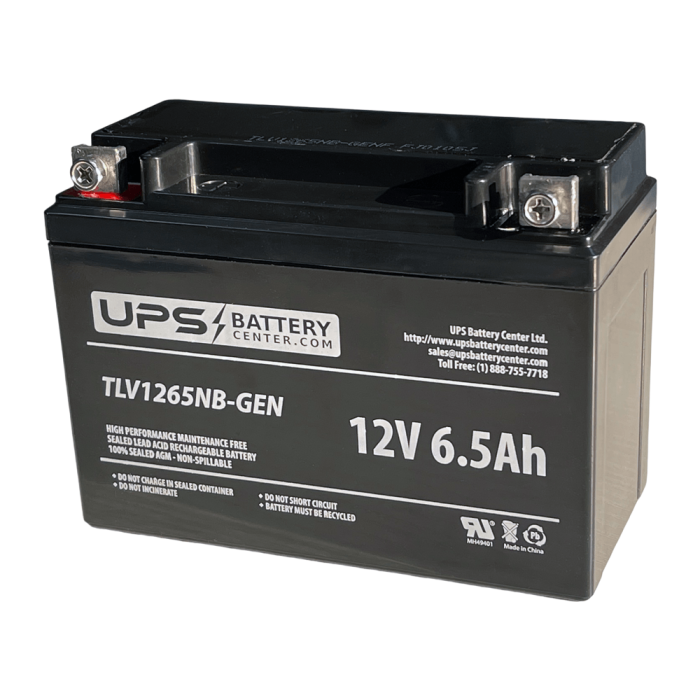 TLV1265NB-GEN - 12V 6.5Ah Generator Battery with Nut & Bolt