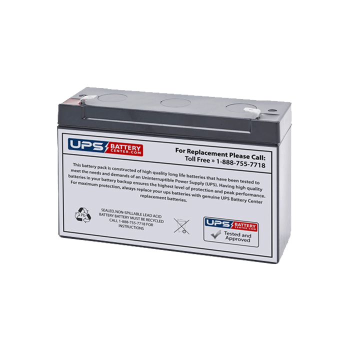 Yuasa NP12-6 6V 12Ah Battery with F2 Terminals