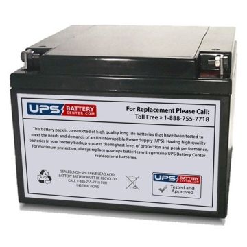 BatteryMart 12V 26Ah SLA-12V26 Battery with F3 Terminals