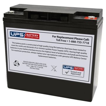 CGB 12V 20Ah CB12200 Replacement Battery with M5 Terminals