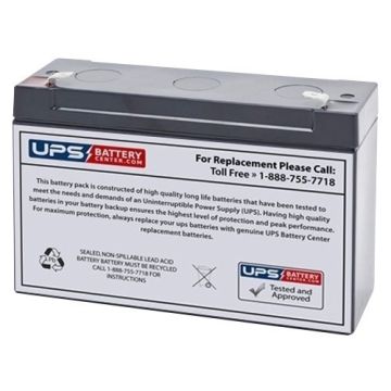 Delta HR 6-12 6V 12Ah Replacement Battery with F1 Terminals