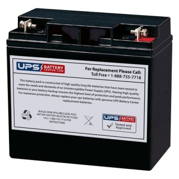DET Power 12V 17Ah SJ12V17Ah Replacement Battery with F3 Terminals