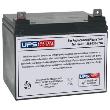 Diamec 12V 33Ah DMU12-33 Battery with NB - Nut & Bolt Terminals