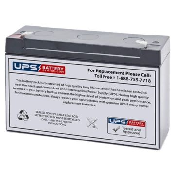 Douglas Guardian 6V 12Ah DG6-12 Battery with F1 Terminals