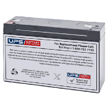LCB ES12-6 6V 12Ah Battery with F1 Terminals